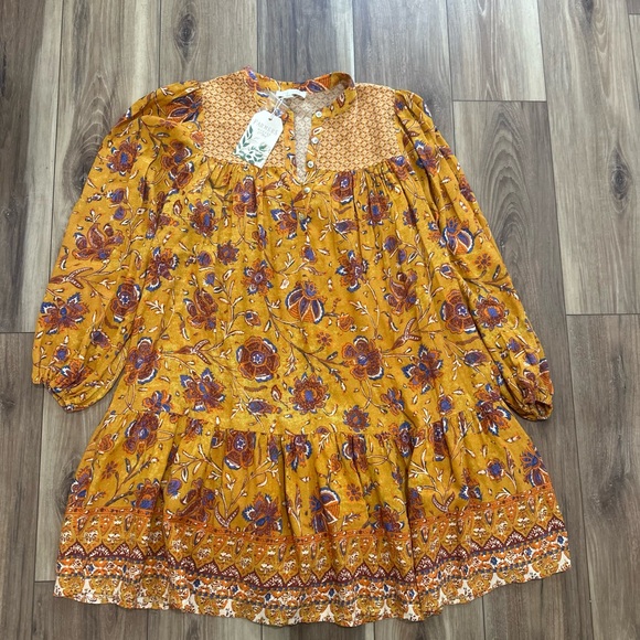 Farmers Market womens mix print bohemian dress size small NWT - Picture 2 of 6